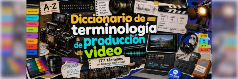 Diccionario de terminología de producción de video con cámara, sonido, iluminación y edición