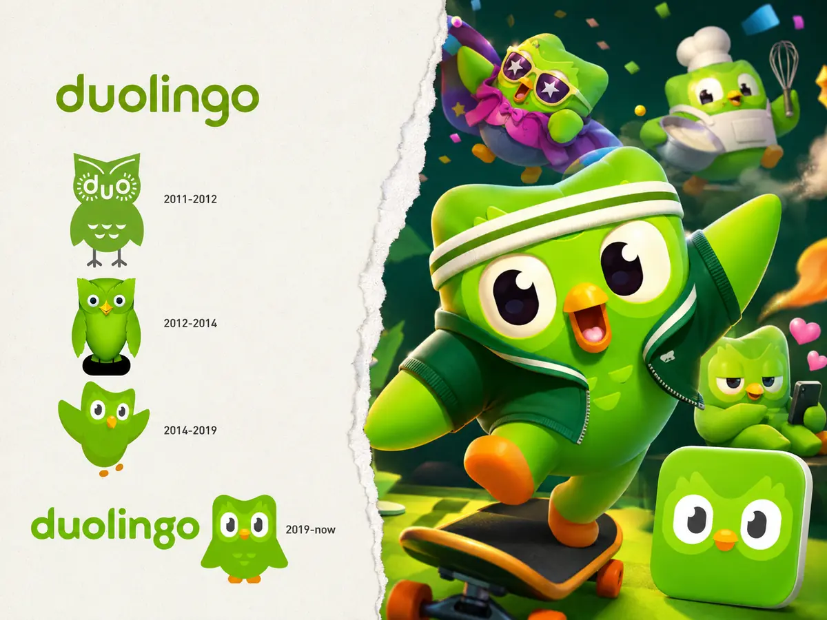 Evolución de Duolingo y su mascota como activo de personalidad de marca