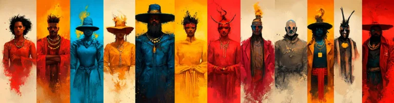 Representación de doce arquetipos de marca mediante personajes de distintos estilos.