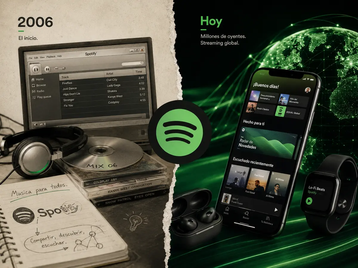 Evolución de Spotify desde sus inicios hasta su experiencia digital personalizada