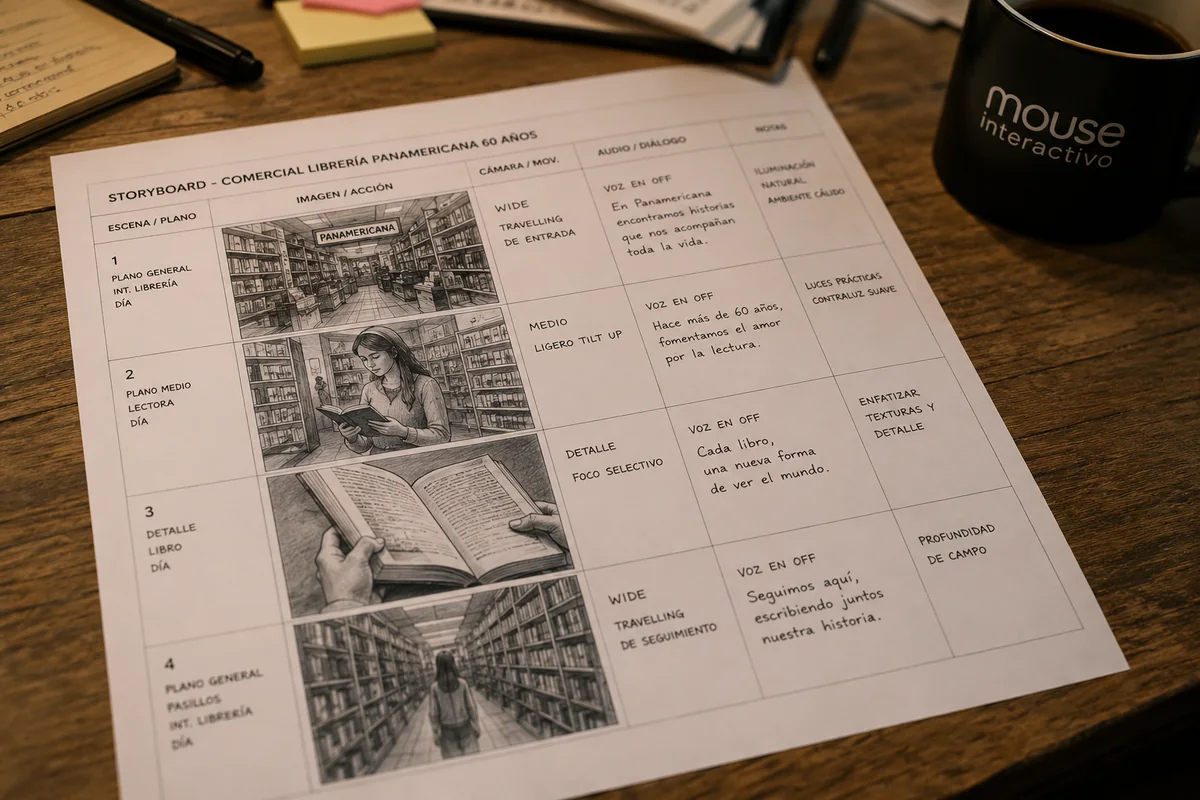 documentos de un proceso de producción audiovisual profesional: storyboard y guion